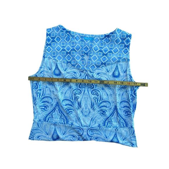 J. McLaughlin Women's Sleeveless Blue Geometric Catalina Sheath Dress Size Large - Picture 6 of 7